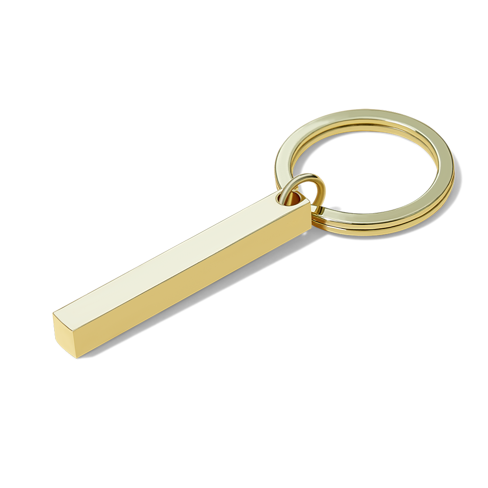 Engraving process close-up of personalised 3D bar keychain showing laser precision for Spotify music codes and text
