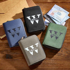 Personalized Leather Wallet with 18 Card Slots Card Holder Wallet Birthday Gift for Him