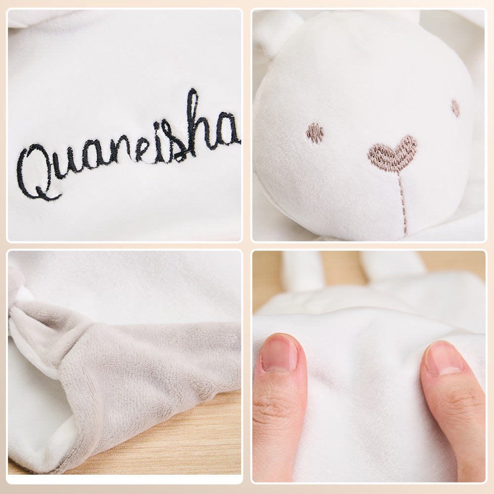 Care instructions friendly image for the baby comforter, suitable for hand wash or gentle machine wash.