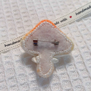 Whimsical Handmade Felt Mushroom Brooch - Unique Nature-inspired Accessory
