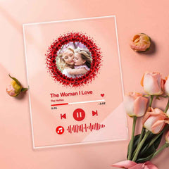 Custom Photo Can't Stop Love Scannable Music Code Music Plaque Night Light Personalized Acrylic Photo Gift For Mom