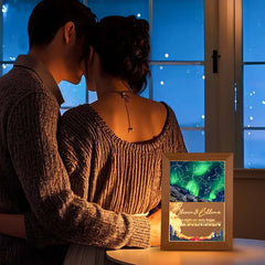 Custom Star Map Night Light - Personalised Anniversary Gift with Wooden Base