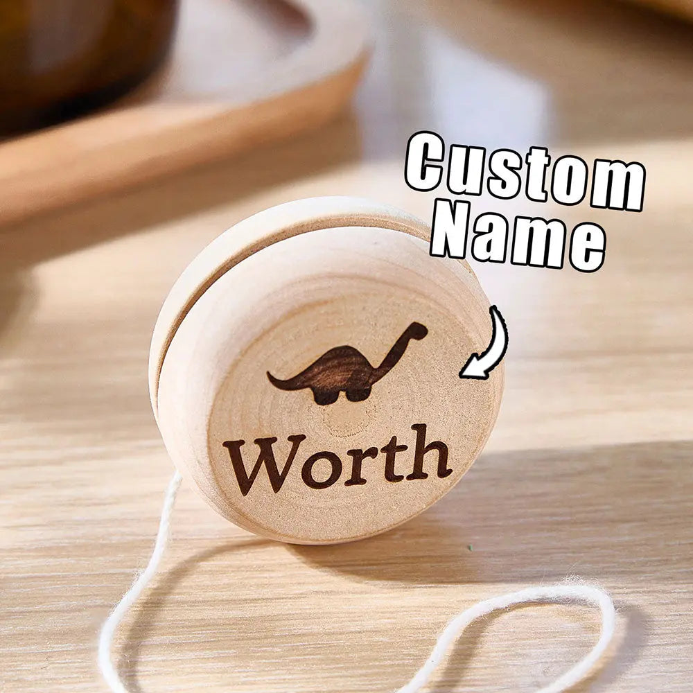 Durable quality wood and strong string on a personalised yo-yo — long-lasting party favour for children and teens
