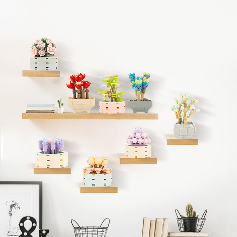 Potted Succulent Building Blocks Set | Botanical Flower Bricks Gift