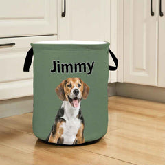 Personalized Pet Portrait Storage Basket Toy Laundry Basket Birthday Gift for Pet Lover