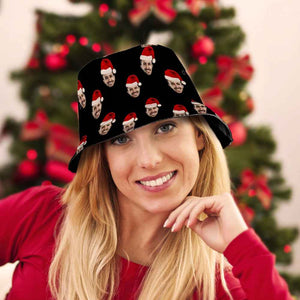 Custom Christmas Bucket Hat Personalized Face Unisex Fisherman Cap
