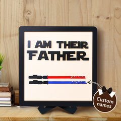 Custom Name Lightsaber Sign - Personalised Father's Day Gift with Wooden Plaque