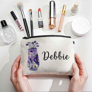 Custom Name Golf Bag Design Canvas Makeup Bag - Personalized and Stylish