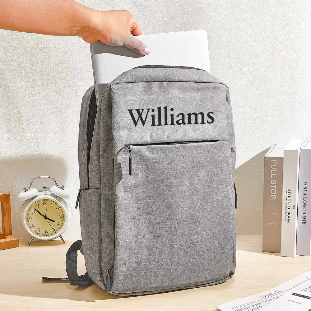 Personalised Name Backpack – Custom 15.6-inch Laptop College & School Bag for Men & Women