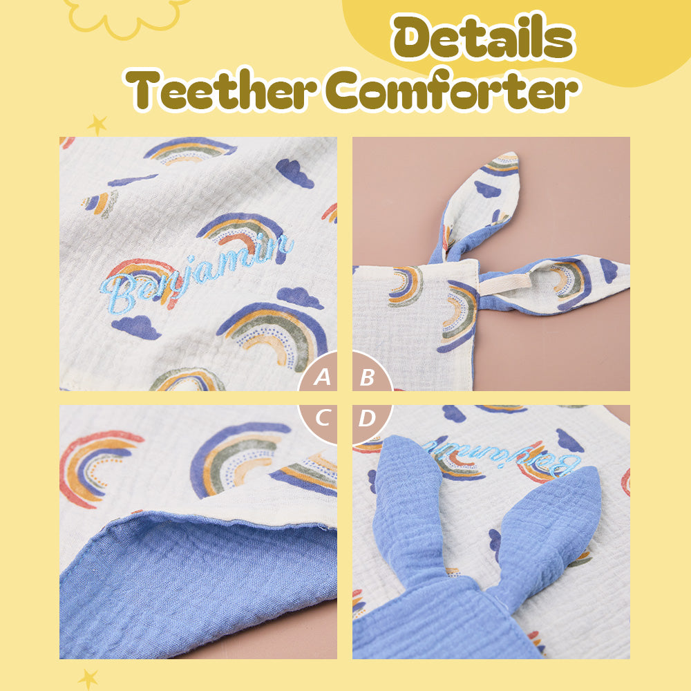 Soft, breathable cotton weave of the baby comforter.
