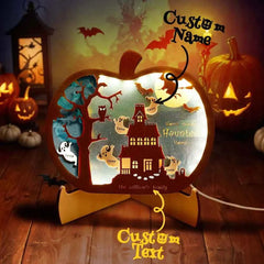 Personalized Halloween Light with Family Name Halloween Decorations Night Light Gifts for Family