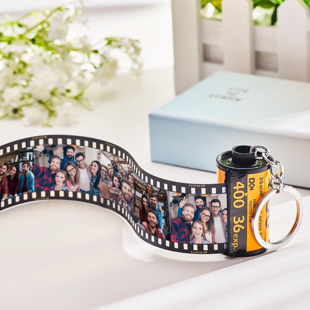 Personalised Camera Film Roll Photo Keychain – Custom Photo Keyring Gift