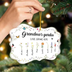 Personalized Grandma's Garden Birth Flowers Acrylic Ornament Custom Birth Month Flower Mother's Day Gifts
