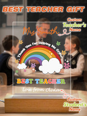 Personalised Rainbow Name Night Light - Custom Teacher & Student Gift