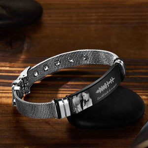 Personalized Scannable Music Code Mens Bracelet