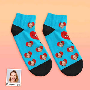 Custom Face Low Cut Ankle Socks – A Heartfelt "I Love U Mom" Gift for Every Occasion