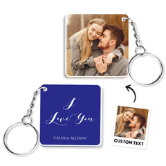 Custom Double Sided Photo Keychain | Personalised Acrylic Gift For Her/Him