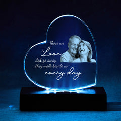 Personalised 2D Heart Crystal Photo Frame - Custom Engraved Gift