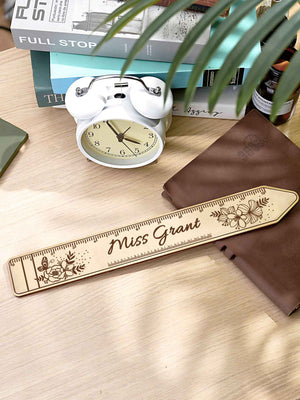 Personalized Wooden Teacher Ruler with Name Appreciation Gift for Teacher