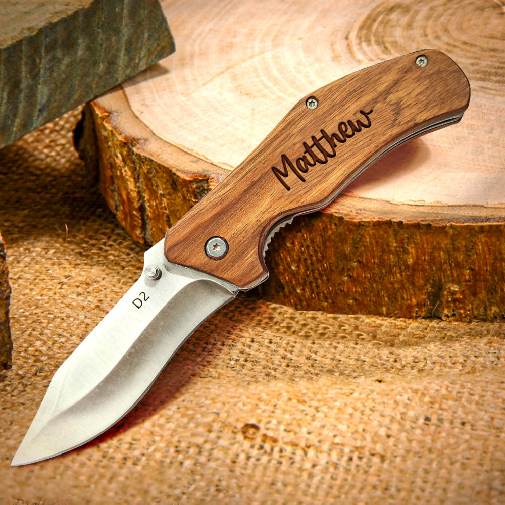 Personalised Engraved Name Pocket Knife | Custom Groomsmen Gifts