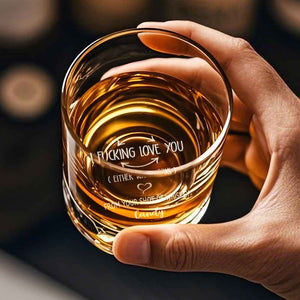 Personalized Whiskey Glass I Fucking Love You Whiskey Rocks Glass Funny Gift for Him