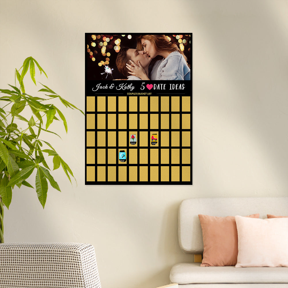 Personalised Scratch Off Bucket List Poster | Custom Couples Wedding Gift