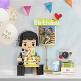 Full-body Custom 1 Person Brick Figures with Photo and Name Best Birthday Gift for Him