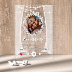 Custom Photo Marry Me Circular Scannable Music Code Music Plaque Night Light Personalized Acrylic Photo Frame