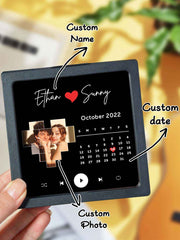 Personalized Name Photo Calendar and Music Fridge Magnet for Memorable Gifts