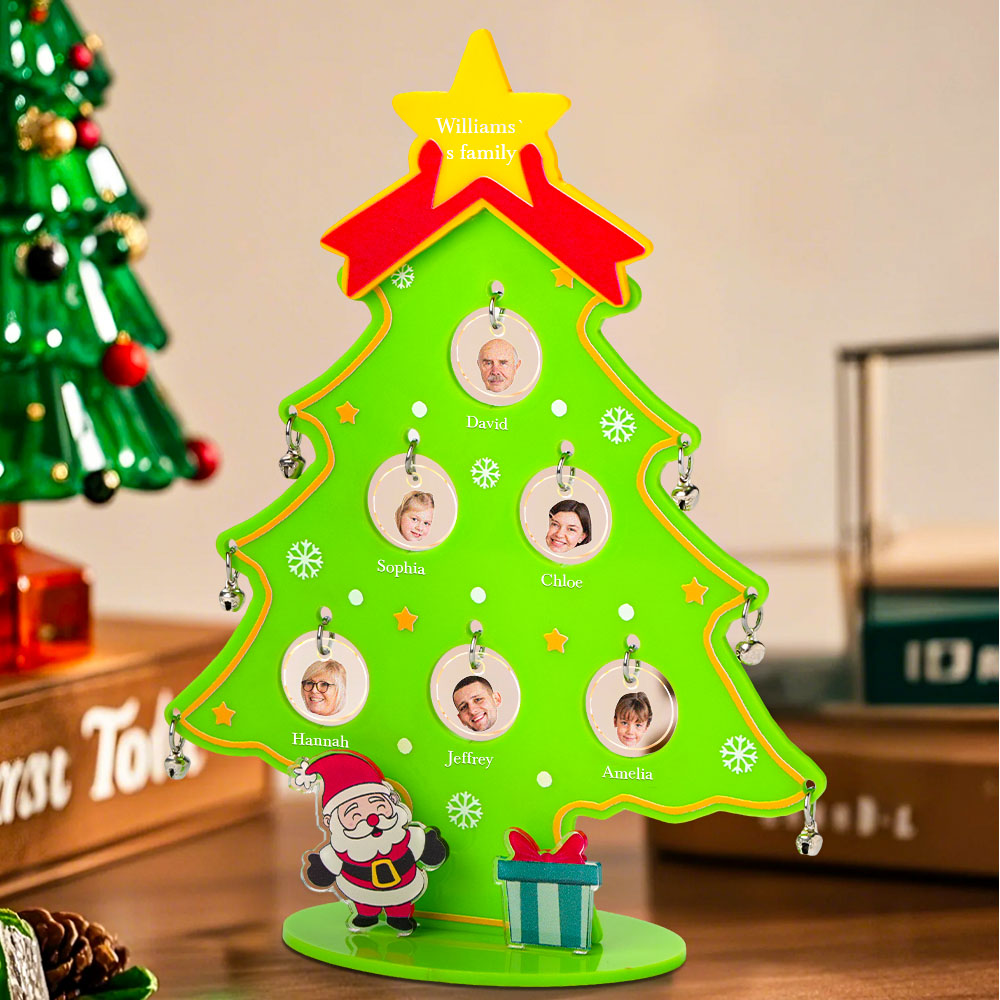 Personalised Family Name Christmas Photo Ornament - Customisable Acrylic Keepsake