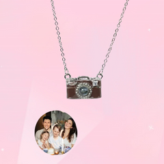 Personalised Brown Camera Photo Projection Necklace - Handmade Memorial Gift