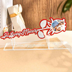 Personalized Rose Acrylic Ornament Custom Photo In Loving Memory Rose Sign