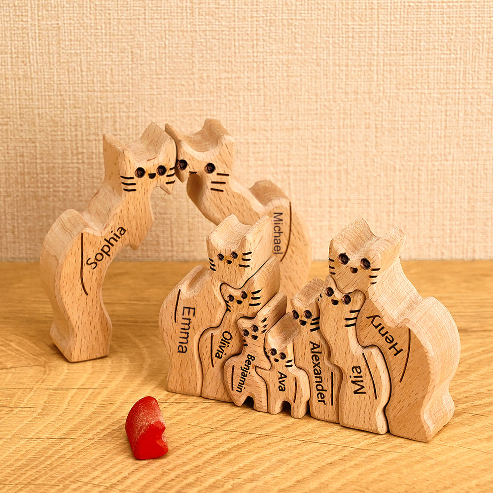 Whiskered Wonder handcrafted wooden cat puzzle presented as a gift — ideal for Mother's Day, Valentine's or housewarming
