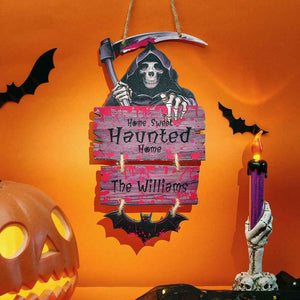 Personalized Death Scythe Ornaments Halloween Door Sign Home Decor for Halloween Gift