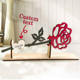 Personalized Wooden Rose Decor with Text