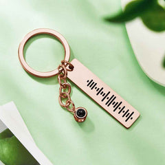 Personalized Music Code Keychain Custom Projection Keyring