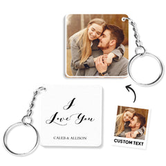 Custom Double Sided Photo Keychain | Personalised Acrylic Gift For Her/Him