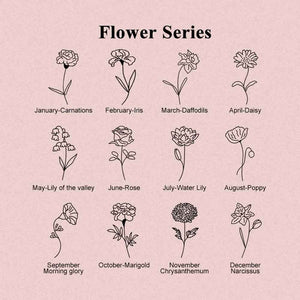 Personalized Birth Flower Locket Necklace with Photo Necklace Jewelry Gift for Her