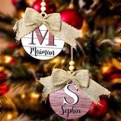 Personalized Family Name Christmas Ornament Monogram Ornament for Christmas Gift