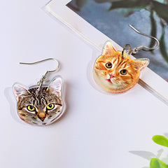 Personalised Pet Portrait Earrings - Custom Cat Dog Jewellery Gift