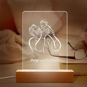 Daddy's Girl Desk Lamp Personalized Name Night Light Father's Day Gift