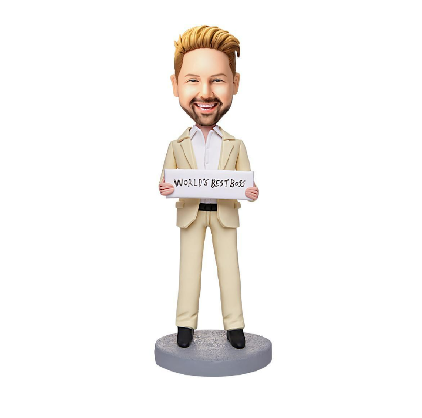 Personalised Boss Bobblehead - Custom Businessman Figure with Engraved Text