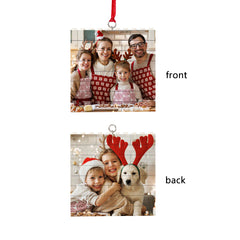 Personalised Building Brick Puzzle Photo Block Christmas Decoration - Customisable Ornament