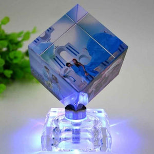 Custom Magic Cube Crystal Photo Frame Cube Keepsake 50mm