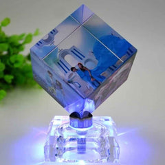 Custom Magic Cube Crystal Photo Frame Cube Keepsake 50mm