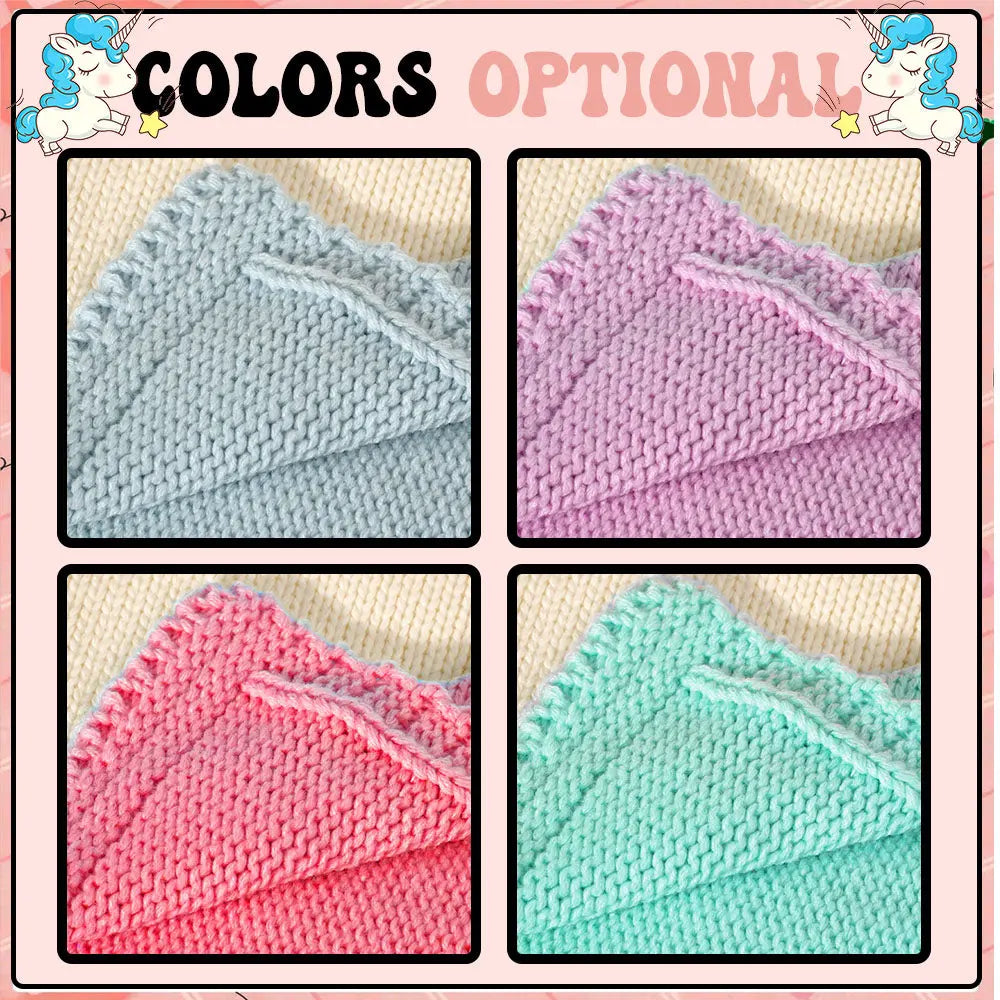 Blanket displayed to show size 65 cm by 110 cm for nursery use