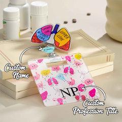 Personalized Anatomical Heart Brain Lungs Badge Reel Charm Retractable Badge Gift for Nurse Doctor