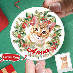 Personalized Pet Photo Christmas Ornament with Name Pet Ornament Gifts for Pet Lovers