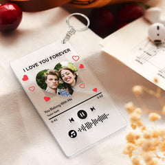 Personalised 'I Am In Love' Music Code Plaque - Custom Acrylic Photo Panel with Scannable Music