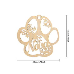 Personalized Wood Pet Paw Christmas Ornament